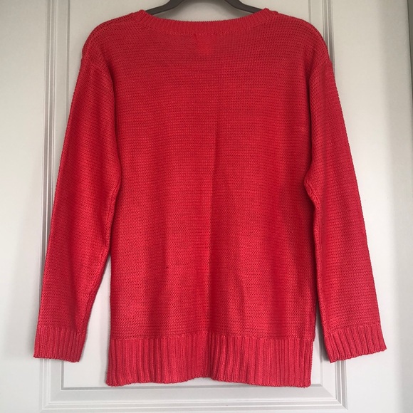 Bright coral sweater - Picture 3 of 4